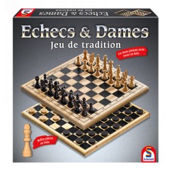 Échecs et Dames en bois - Jeu de Tradition - Jeux de société - SCHMIDT