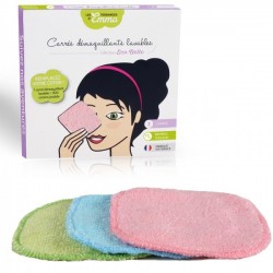 Kit de 3 carrés démaquillants lavables bambou couleur Les Tendances d'Emma