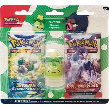 POKÉMON : BTS 2 BOOSTERS + GOMME OLIVINI - ASMODEE - Cartes - ASMODEE