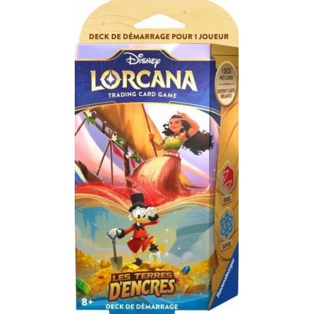 Précommande - Disney Lorcana TCG - Chapitre 3 : Les Terres d'Encres - Deck de Démarrage Vaiana/Picsou