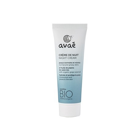 Crème de nuit peaux normales et mixtes Avae50 ml - Certifié Bio